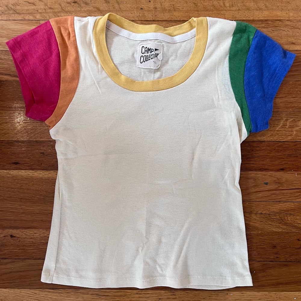 Camp Collection Rainbow Sleeve T Shirt - RARE
